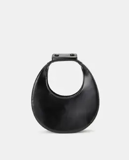 Маленькая сумка Moon в новой полированной коже Staud, чёрный a52845466 | negro