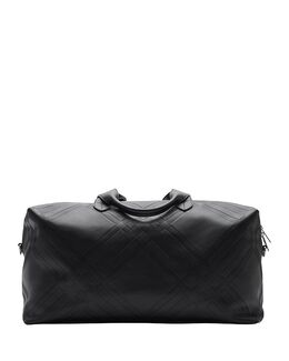 Дорожная сумка из тисненой кожи в клетку Burberry, черный 5343395 | black