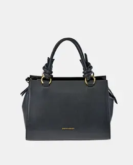 Сумка для переноски с плечевым ремнем из черной кожи Pierre Cardin, чёрный a52651824 | negro