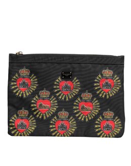 Черный Красный Нейлоновый Клатч Священное Сердце Сумка Dolce & Gabbana, черный/красный 0016892128 | black and red