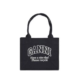 Сумка-тоут из хлопка Ganni, черный 0016637102 | black