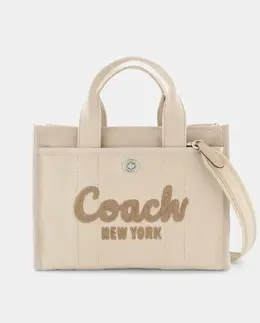 Хлопковая сумка-тоут с дополнительной ручкой Coach, бежевый 1002879509616 | beige