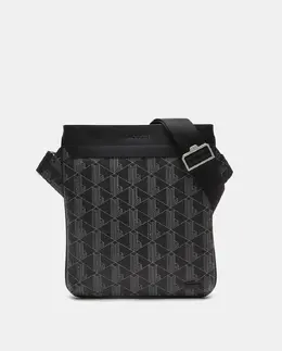 Сумка-бандо из переработанного материала черного цвета с монограммой Lacoste, черный a49049810 | negro