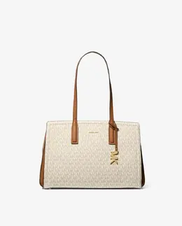 Сумка-тоут с принтом логотипа Laila Michael Kors, кремовый 197853458345 | crema
