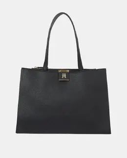 Сумка-тоут с металлическим логотипом Tommy Hilfiger, черный 8720638743125 | negro