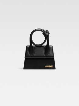 Сумка из плетеной кожи Jacquemus The knot Chiquito, черный 213ba005-3000-990 | black