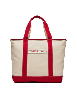 Сумка Th Summer Canvas Tote Aw0Aw17421 Tommy Hilfiger, бежевый 8721106466751 | beige