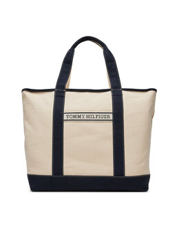 Сумка Th Summer Canvas Tote Aw0Aw17421 Tommy Hilfiger, бежевый 8721106466744 | beige