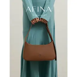 Сумка сэтчел Afina, фактура зернистая, коричневый 4640183323