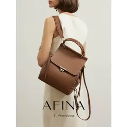 Сумка-рюкзак Afina, фактура зернистая, коричневый 103781032721