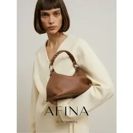 Сумка хобо Afina, фактура зернистая, коричневый 103784364229
