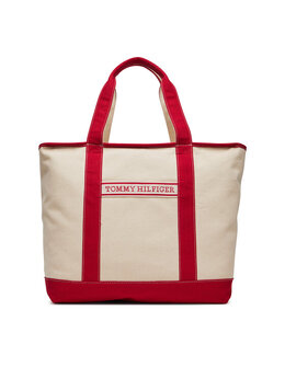 Сумочка Th Summer Canvas Tote AW0AW17421 Tommy Hilfiger, бежевый 8721106466751 | beige