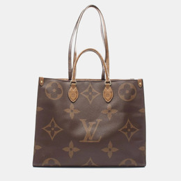 Louis Vuitton Brown Beige Monogram Giant Reverse OnTheGo GM Tote Bag 1158880