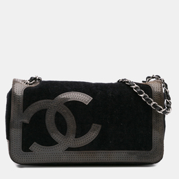 Chanel Black Terry Cloth CC Sport Line Shoulder Bag 1158160