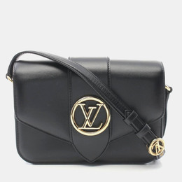 Louis Vuitton Black Leather Smooth Calfskin LV Pont 9 Shoulder Bag 1157437
