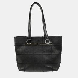 Chanel Black Leather Choco Bar Tote Bag 1159122