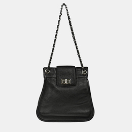 Chanel Black Calfskin Mademoiselle Lock Chain Shoulder Bag 1159130