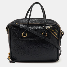 Balenciaga Black Crackle Leather Small Blanket Square Bag 1159730