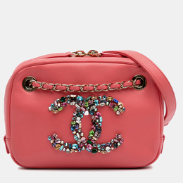 Chanel Pink Lambskin Giant Crystal CC Camera Bag 1159623