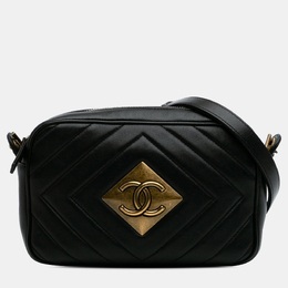 Chanel Black Chevron Lambskin Pyramid CC Camera Bag 1159438