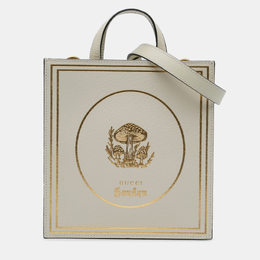 Gucci Beige Garden Calfskin Mushrooms Vertical Shopping Tote 1159214
