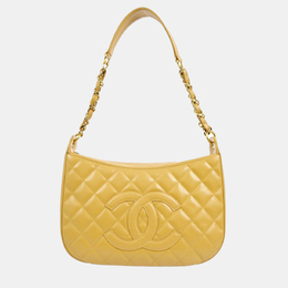 Chanel Beige Calfskin Chain CC Shoulder Bag 1159163