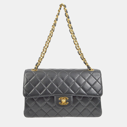Chanel Black Lambskin Double Sided Classic Flap Shoulder Bag 1159182