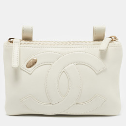 Chanel White Leather CC Mania Waist Bag 1158354