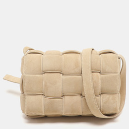 Bottega Veneta Beige Padded Suede Cassette Shoulder Bag 1158211