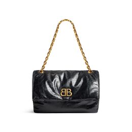Сумка Monaco Medium на цепочке Balenciaga, черный 7659452aar81000 | черный