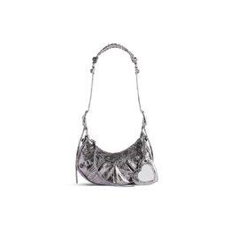 Сумка через плечо Le Cagole XS металлизированная Balenciaga, серебряный 6713090gt3y8103 | серебро