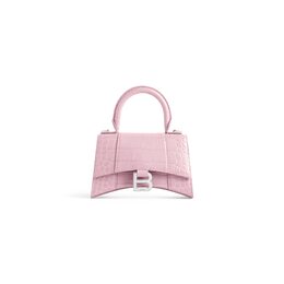 Сумка Hourglass XS с тиснением под крокодила Balenciaga, розовый 5928331lr6y6904 | розовый