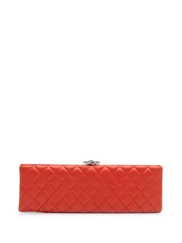 Chanel 2014-2015 Quilted Lambskin Crystal Camellia Long clutch bag 30631882