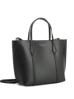 Маленькая сумка-тоут Perry из шагреневой кожи Tory Burch, черный 30469006 | черный