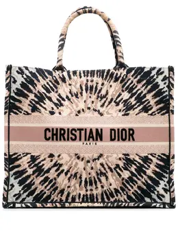 Christian Dior 2020 Large Embroidered Canvas Tie Dye Book tote bag 30626824