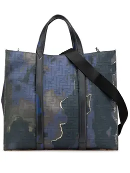 Fendi 2010-2024 Large Zucca Jacquard Tie Dye Sunset Shopper Tote satchel 30628208