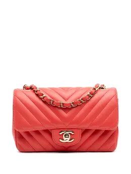 Chanel 2019 Mini Rectangular Classic Chevron Lambskin Single Flap crossbody bag 30632325