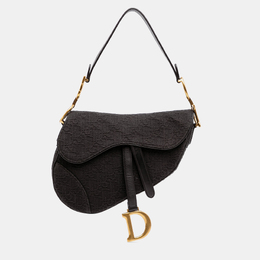 Christian Dior Black Oblique Canvas Saddle Bag 1160231