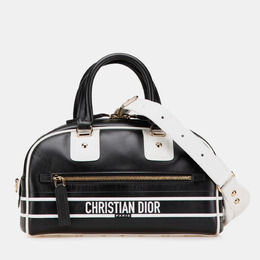 Christian Dior Black/White Small Leather Christian Dior Vibe Zip Bowling Bag 1160508