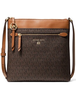 Маленькая сумка через плечо signature jet set charm north south flat Michael Kors, мульти 12163262 | brown/ acorn