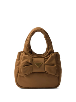 Prada мини-сумка Re-Nylon с бантом, коричневый 1ba359voxorp0c | коричневый