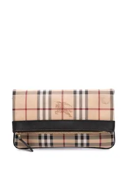 Burberry 2000-2017 Haymarket Check Coated Canvas Adeline Fold over clutch bag 30701801
