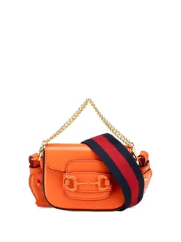 Gucci 2016-2024 Mini Leather Horsebit 1955 Web satchel 30682694