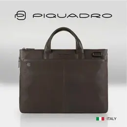 Сумка мессенджер Piquadro, фактура гладкая, dark brown 4347649283