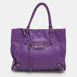 Balenciaga Purple Leather Mini Papier A4 Tote 1161025