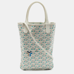 Goyard White/Green Goyardine Coated Canvas and Leather Poitiers Claire Voice Bag 1160558