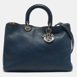 Christian Dior Navy Blue Leather Large Christian Diorissimo Shopper Tote 1160401