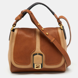 Fendi Brown Colorblock Leather Medium Anna Shoulder Bag 1160363