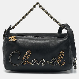 Chanel Black Leather Chain Signature Bag 1156197