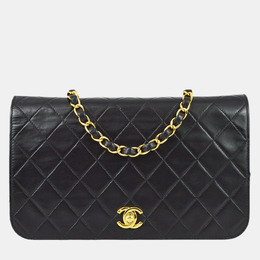 Chanel Black Lambskin Turnlock Small Full Flap Shoulder Bag 1161976
